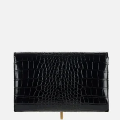 Elisabetta Franchi Clutch*Krokodille Print Skuldertaske Sort