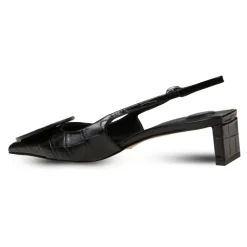 Jacquemus Pumps|Stiletter*Krokodilleeffekt Slingback Hæle Sort