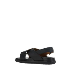 Marni Sandaler*Krydsede lædersandaler Sort