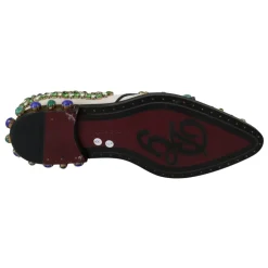 Dolce & Gabbana Snøresko*Krystalpyntede e ruskindsmuler Hvid