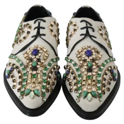Dolce & Gabbana Snøresko*Krystalpyntede e ruskindsmuler Hvid