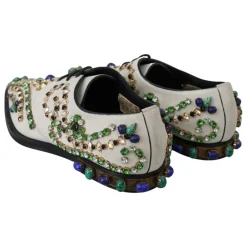 Dolce & Gabbana Snøresko*Krystalpyntede e ruskindsmuler Hvid
