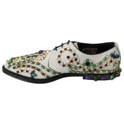 Dolce & Gabbana Snøresko*Krystalpyntede e ruskindsmuler Hvid