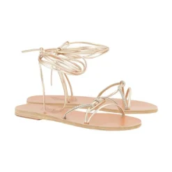 Ancient Greek Sandals Sandaler*Krystalrem Sandaler Platin Sølv Grå