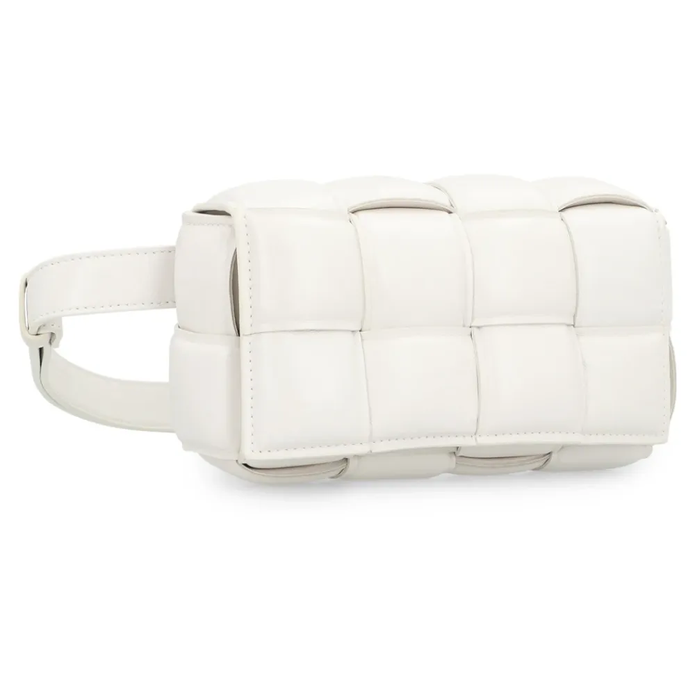 Bottega Veneta Bæltetasker*Lammeskind Kassette Taske Hvid