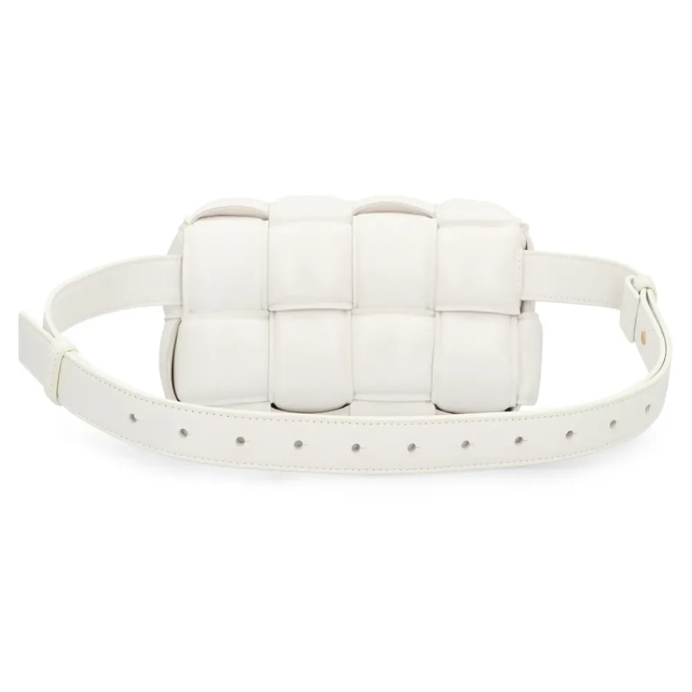Bottega Veneta Bæltetasker*Lammeskind Kassette Taske Hvid