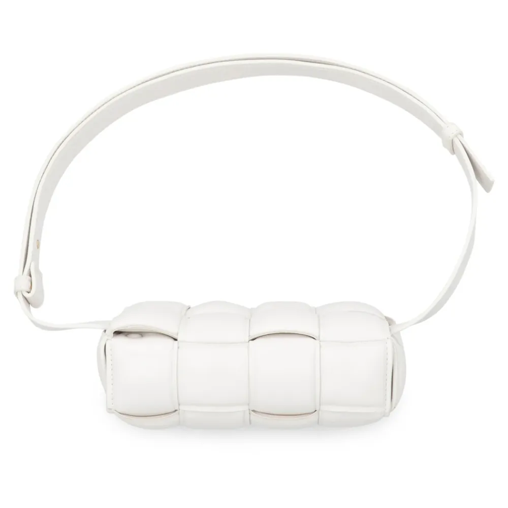 Bottega Veneta Bæltetasker*Lammeskind Kassette Taske Hvid