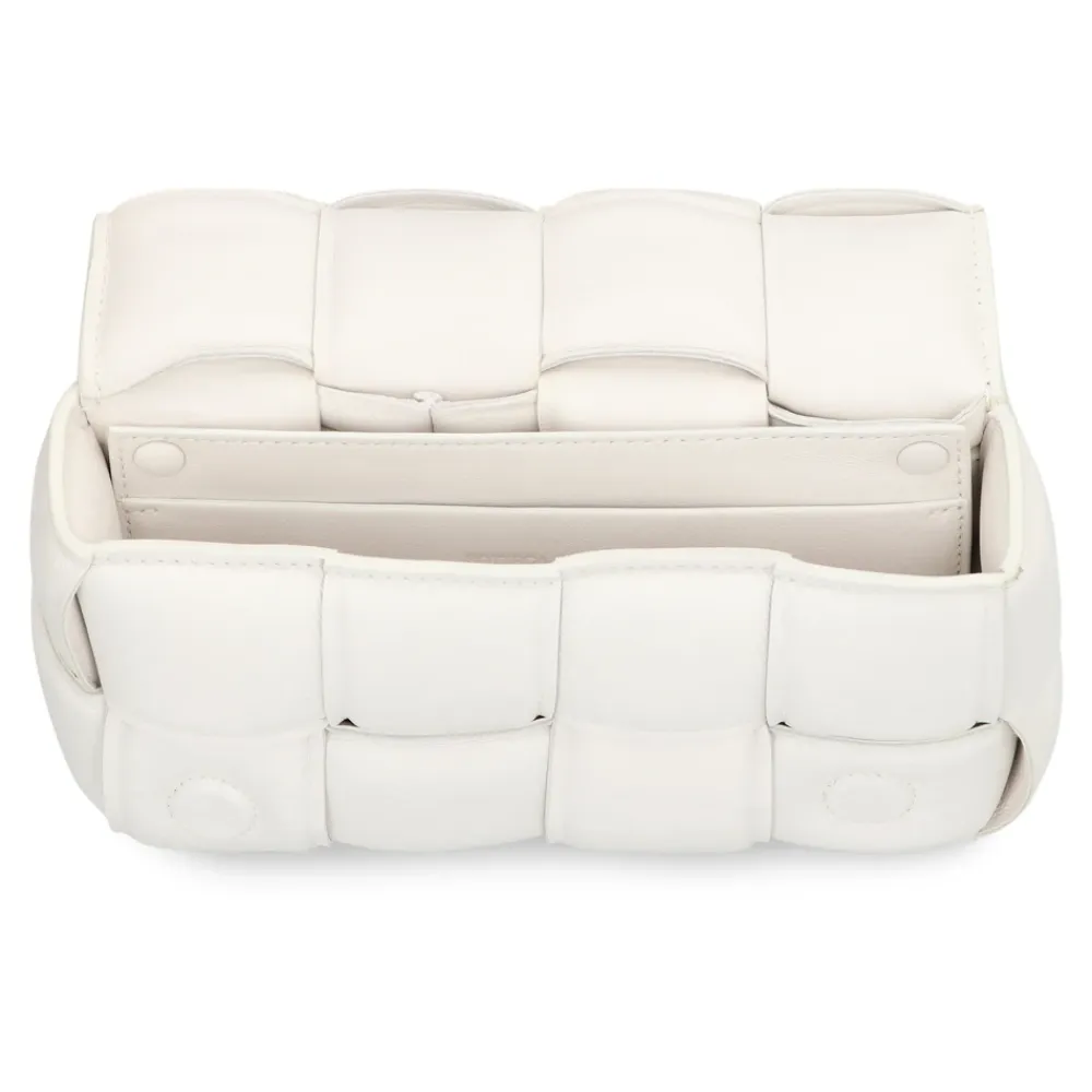 Bottega Veneta Bæltetasker*Lammeskind Kassette Taske Hvid