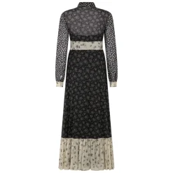 RED Valentino Kjoler*Lang Blomstret Skjortekjole Sort