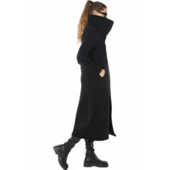 La Haine Inside Us Frakker*Lang Frakke med Lynlås Sort