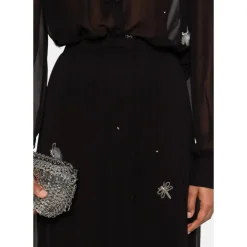 Forte Forte Nederdele*Lang nederdel med elastisk talje Sort