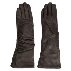 Kazar Handsker*Lange mørkee handsker med en fold Brun