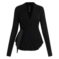 Rick Owens Bluser & Skjorter*Langærmet Top med Bindebånd Sort