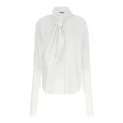 Alberta Ferretti Bluser & Skjorter*Lavallière Collar Shirt Hvid