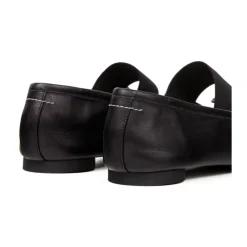 MM6 Maison Margiela Ballerina Sko*Læder Ballerinaer med Sløjfe Sort