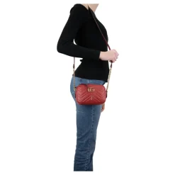 Gucci Skuldertasker*Læder Crossbody Taske med Logo Hardware Rød