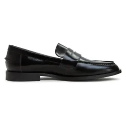 Cesare Gaspari Loafers*Læder Loafers med Blokhæl - Patent Sort