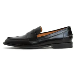 Cesare Gaspari Loafers*Læder Loafers med Blokhæl - Patent Sort
