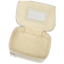 Kazar Toilettasker*Læder makeuptaske med spejl og børsteholdere Beige