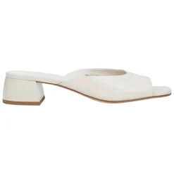 Estro Stiletter*Læder Mules med Lav Hæl Hvid