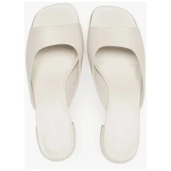 Estro Stiletter*Læder Mules med Lav Hæl Hvid