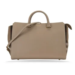 Burberry Håndtasker*Læder skuldertaske med tern mønster Beige