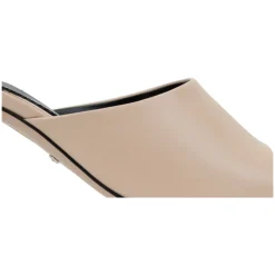 Gucci Stiletter*Læder Slip-On Sandaler med Logo Detalje Beige