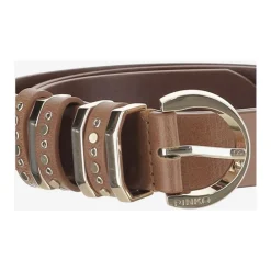 PINKO Bælter*Læderbælte med nitter Brun