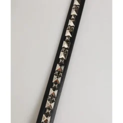 Dolce & Gabbana Bælter*Læderbælte med sølvfarvet spænde og nitter Sort