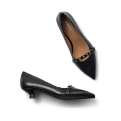 Pavement Pumps|Stiletter*Læderpumpe med Tunitsole, Håndlavet i Portugal Sort