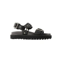 Acne Studios Sandaler*Leather Buckle Sandal Sort