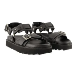 Acne Studios Sandaler*Leather Buckle Sandal Sort