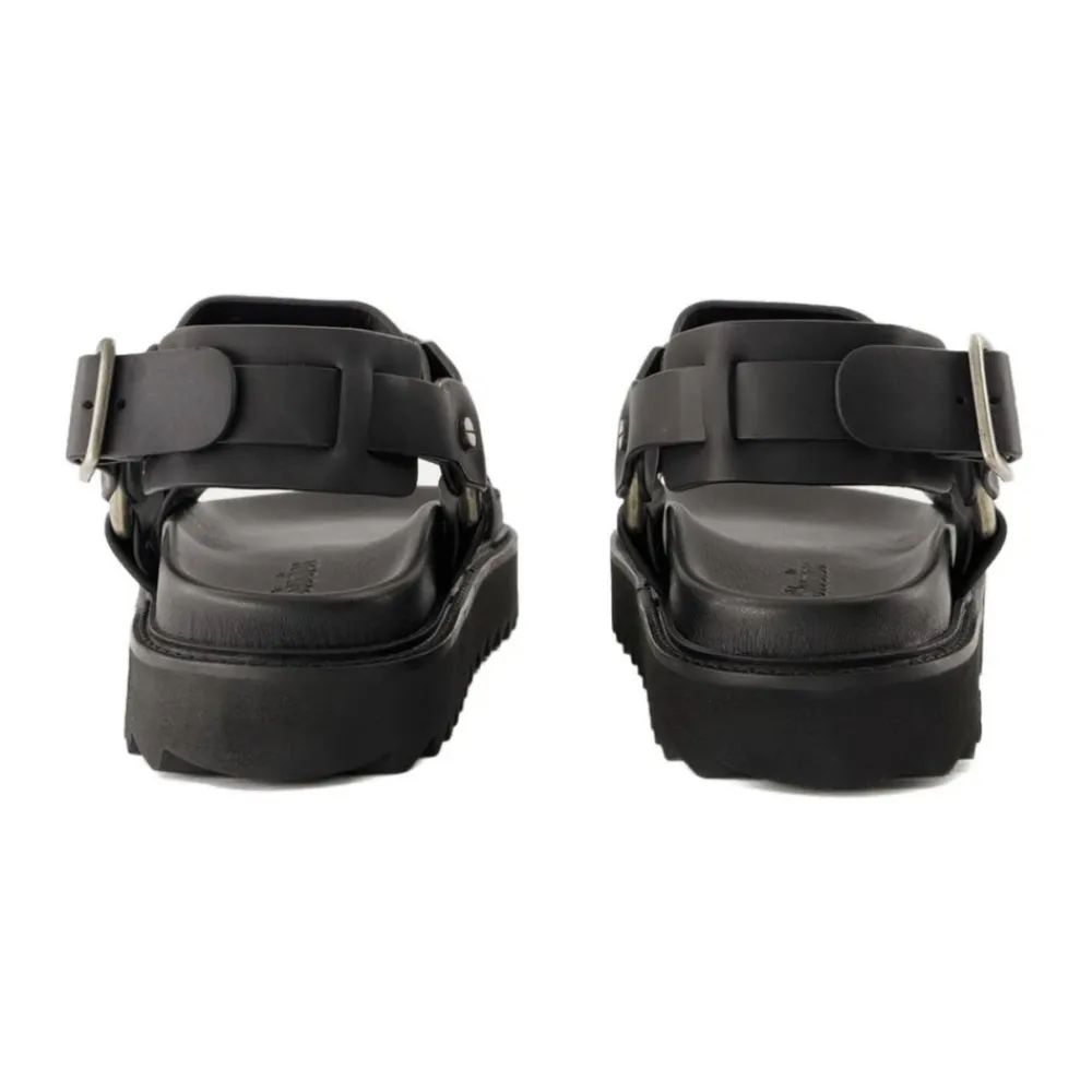 Acne Studios Sandaler*Leather Buckle Sandal Sort