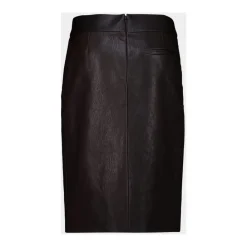 Ferragamo Nederdele*Leather Midi Skirt Brun