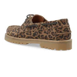Cashott Loafers*LENA Bådsko Ruskind Leopard Print Brun