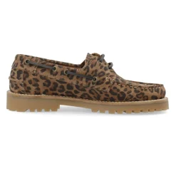 Cashott Loafers*LENA Bådsko Ruskind Leopard Print Brun