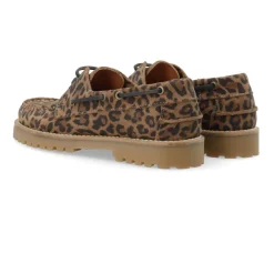 Cashott Loafers*LENA Bådsko Ruskind Leopard Print Brun