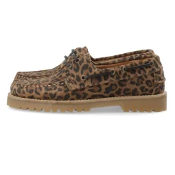 Cashott Loafers*LENA Bådsko Ruskind Leopard Print Brun
