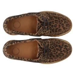 Cashott Loafers*LENA Bådsko Ruskind Leopard Print Brun
