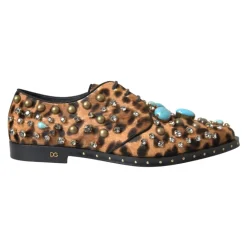 Dolce & Gabbana Snøresko*Leopard Krystal Kjole Sko Multifarvet
