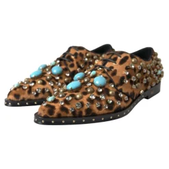 Dolce & Gabbana Snøresko*Leopard Krystal Kjole Sko Multifarvet