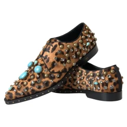 Dolce & Gabbana Snøresko*Leopard Krystal Kjole Sko Multifarvet