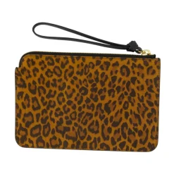Isabel Marant Clutch*Leopard Print Læder Håndtaske Pung Brun