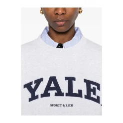 Sporty & Rich Sweatshirts*Lettering Crewneck Grå