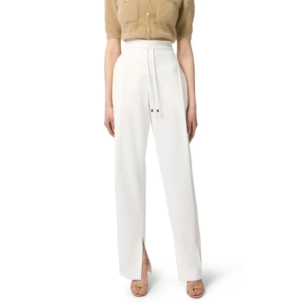 Elisabetta Franchi Bukser*Letvægts Crêpe Bukser Hvid
