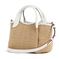 Emporio Armani Bæltetasker*Lille vævet shopper i strå Beige