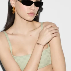 Gucci Smykker*Link til kædearmbånd i guld og hvidguld Pink