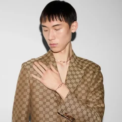 Gucci Smykker*Link til kædearmbånd i guld og hvidguld Pink