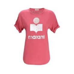 Isabel Marant T-Shirts*Linned T-shirt med Logo Rød