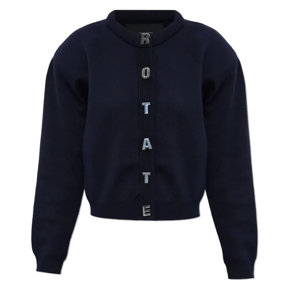 ROTATE Birger Christensen Striktrøjer & Sweatere*Logo Cardigan Blå